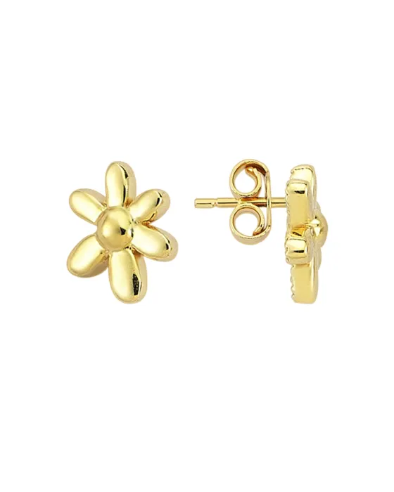 9CT Y/G FLOWER STUDS 7mm